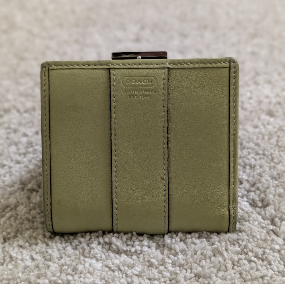 Coach Lime Green Y2K Bifold Wallet